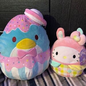 Cute Penguin and Bunny Plush Set